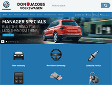 Tablet Screenshot of donjacobsvolkswagen.com